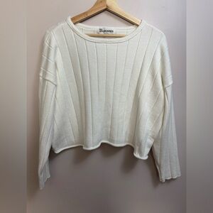 No Boundaries Cream Ribbed Knit Top